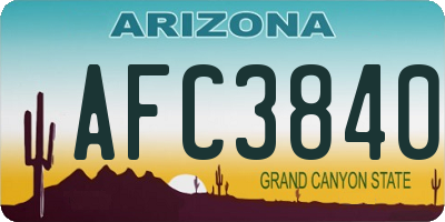 AZ license plate AFC3840