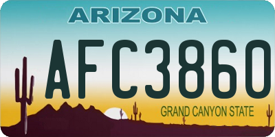 AZ license plate AFC3860