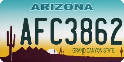 AZ license plate AFC3862