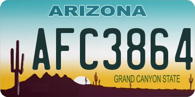AZ license plate AFC3864