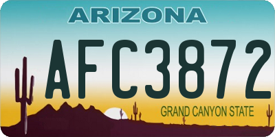 AZ license plate AFC3872