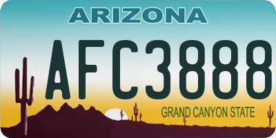 AZ license plate AFC3888