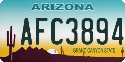 AZ license plate AFC3894
