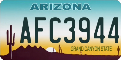 AZ license plate AFC3944