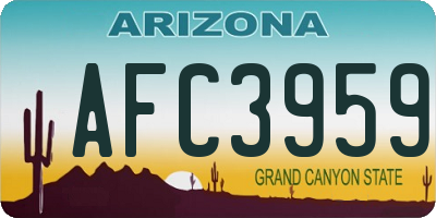 AZ license plate AFC3959