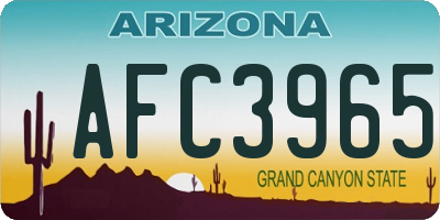 AZ license plate AFC3965
