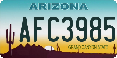 AZ license plate AFC3985