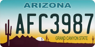 AZ license plate AFC3987