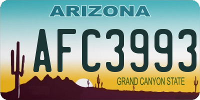 AZ license plate AFC3993