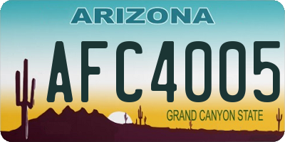 AZ license plate AFC4005