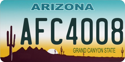 AZ license plate AFC4008