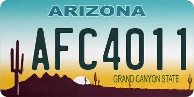 AZ license plate AFC4011