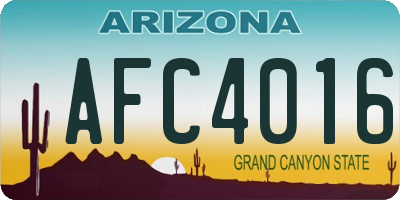 AZ license plate AFC4016