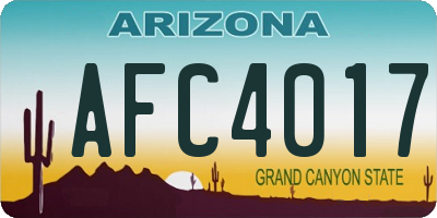 AZ license plate AFC4017