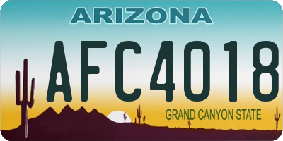 AZ license plate AFC4018