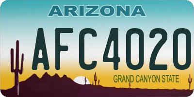AZ license plate AFC4020