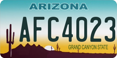 AZ license plate AFC4023