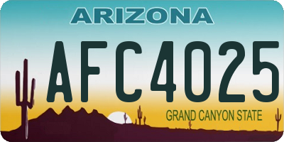 AZ license plate AFC4025