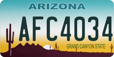 AZ license plate AFC4034