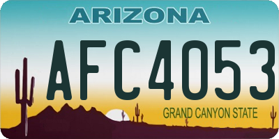 AZ license plate AFC4053