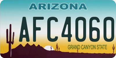 AZ license plate AFC4060