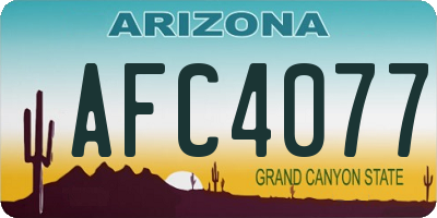 AZ license plate AFC4077