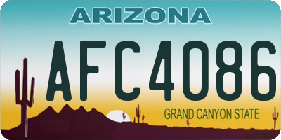 AZ license plate AFC4086