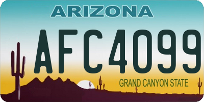 AZ license plate AFC4099