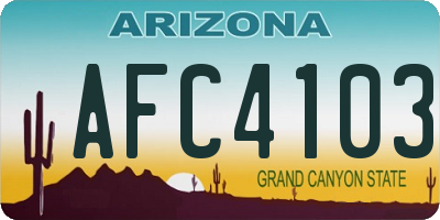 AZ license plate AFC4103