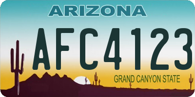 AZ license plate AFC4123