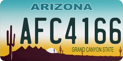 AZ license plate AFC4166