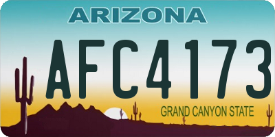 AZ license plate AFC4173