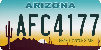 AZ license plate AFC4177