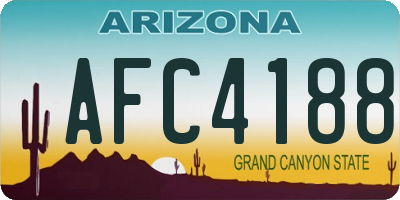 AZ license plate AFC4188