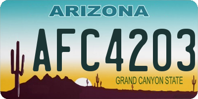 AZ license plate AFC4203