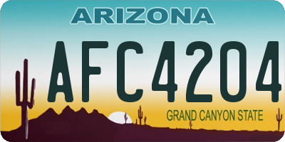 AZ license plate AFC4204