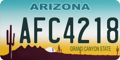 AZ license plate AFC4218