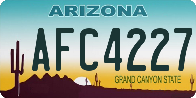 AZ license plate AFC4227