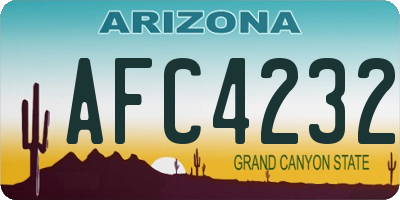 AZ license plate AFC4232