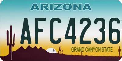 AZ license plate AFC4236