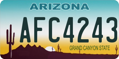 AZ license plate AFC4243