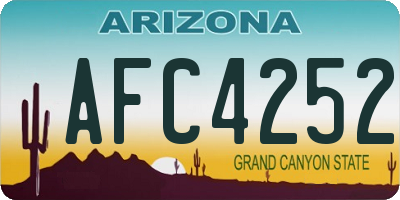 AZ license plate AFC4252