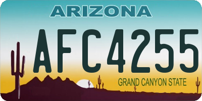 AZ license plate AFC4255