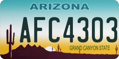 AZ license plate AFC4303
