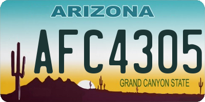 AZ license plate AFC4305