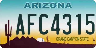 AZ license plate AFC4315