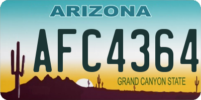 AZ license plate AFC4364