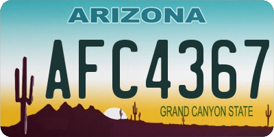 AZ license plate AFC4367