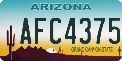 AZ license plate AFC4375