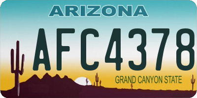 AZ license plate AFC4378